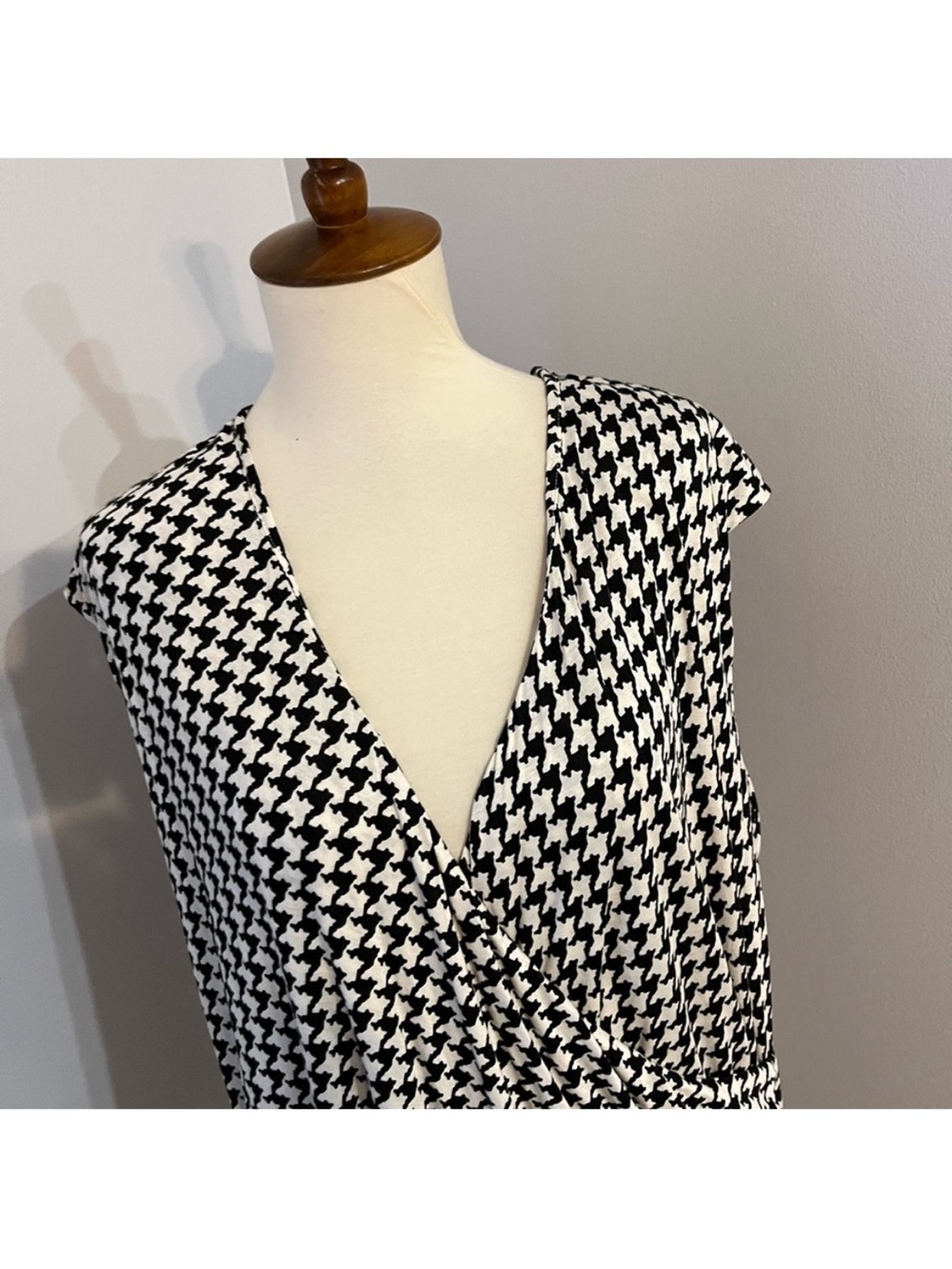 Lauren Ralph Lauren Black & White Houndstooth Midi Dress Size 3X - Picture 2 of 5